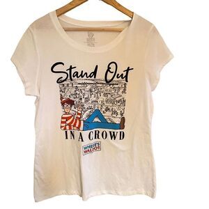 Where’s Waldo vneck shirt sleeve stand out in the crowd XXL